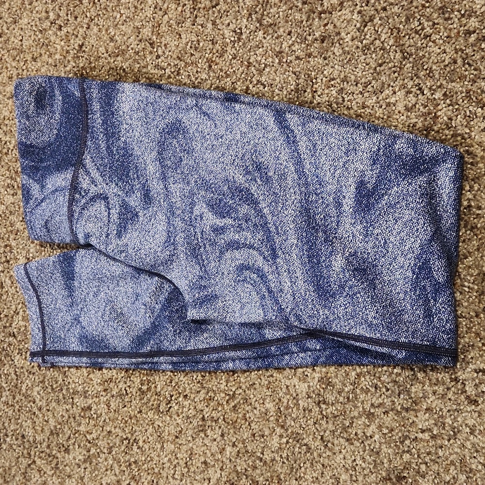 Athleta Girl blue swirl full length leggings
